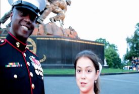 So far my favorite has been the Sunset Parade at the Iwo Jima monument.  My favorite part about it was getting to meet [Gunnery Sergeant Johnson].